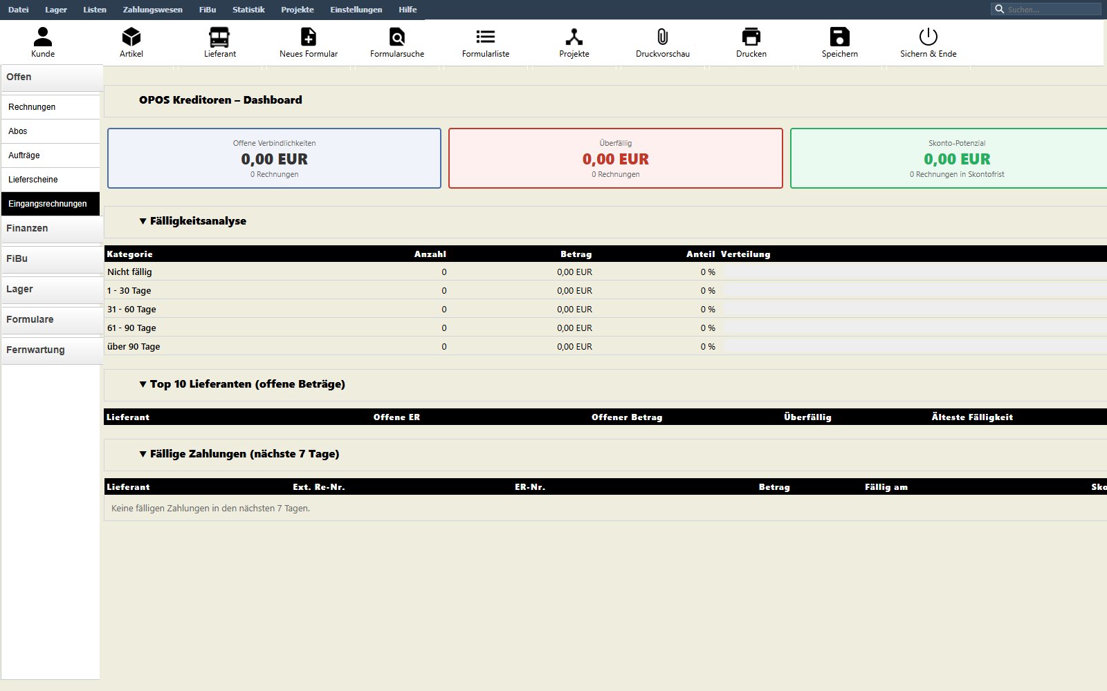 Kreditoren-Dashboard
